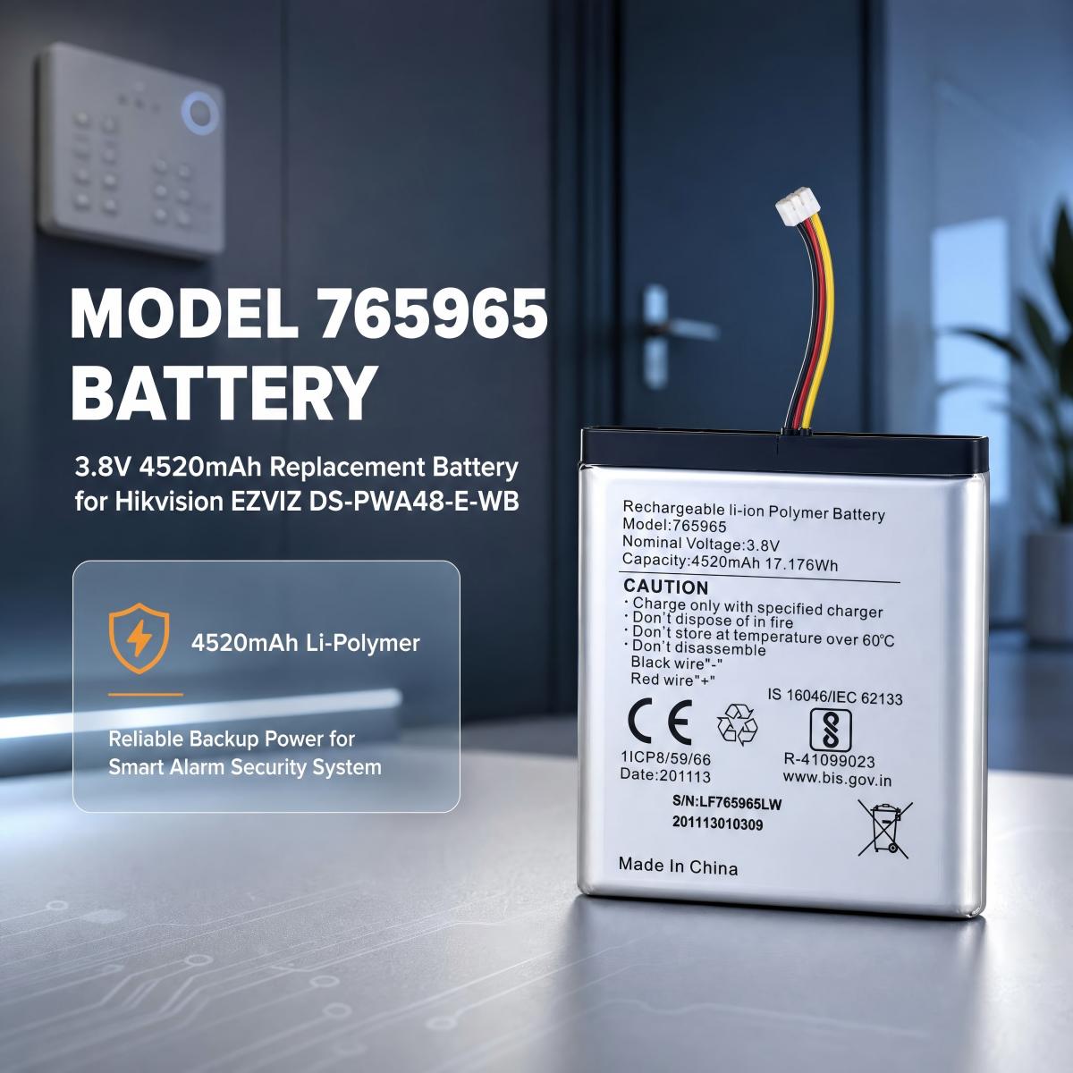 765965 Batteria di ricambio Li - Home Security Battery Replacement recensione e prezzo